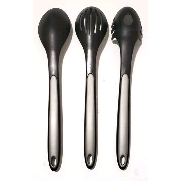 Calphalon Nylon Cooking Utensils Black Gray Set of 3 Heat Up To 400 Degrees - Picture 2 of 4